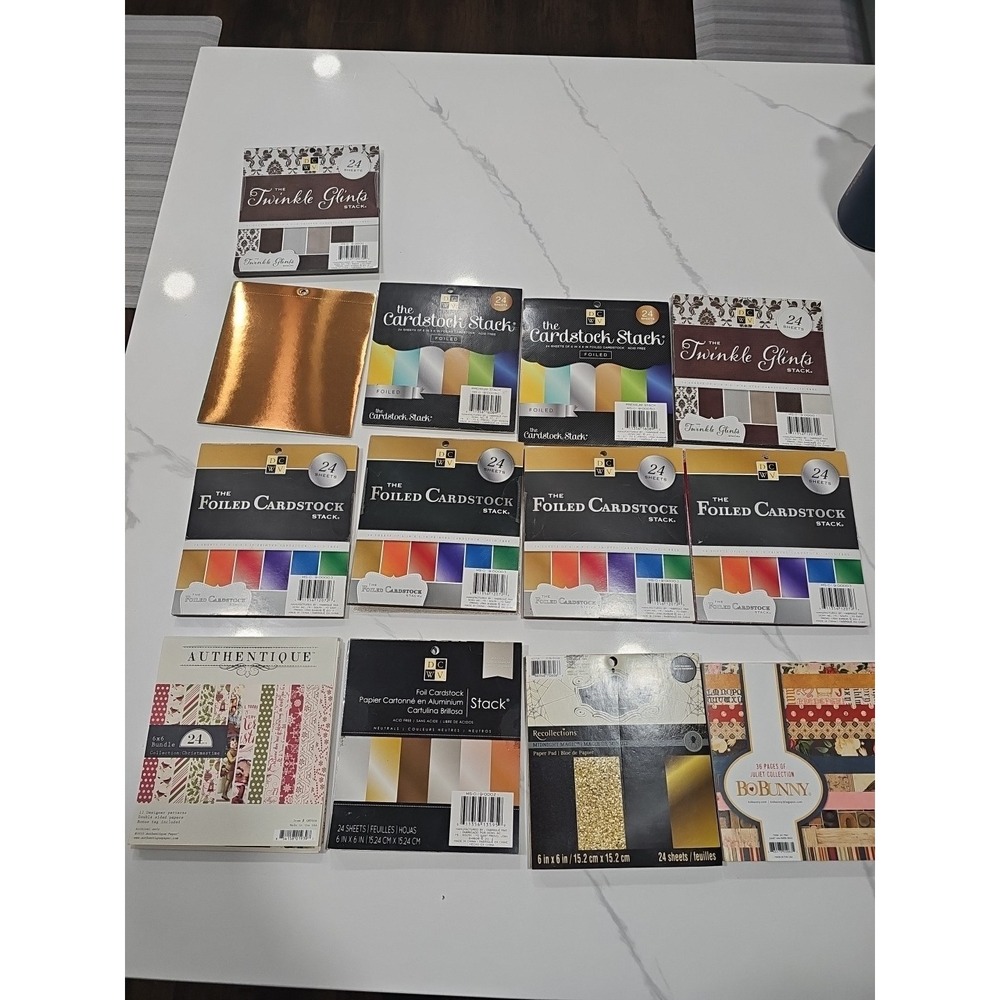 Bo Bunny, DCWV Collection 6x6 Paper pages Scrapbook Card Craft LOT OF 13 READ